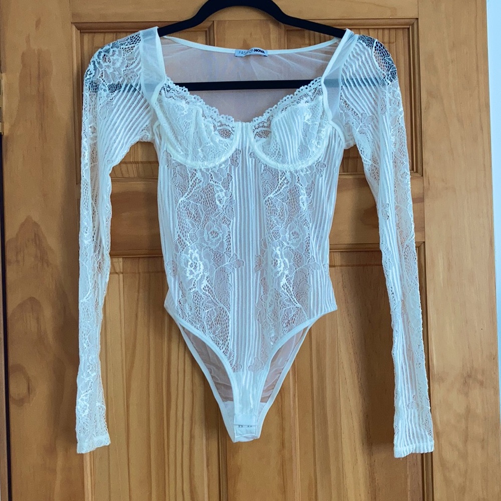 White lace bodysuit